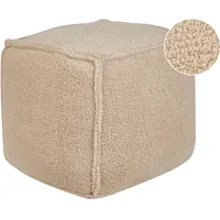 Beliani Pouf ALIPUR Bouclé Hellbraun 40 x 40 x