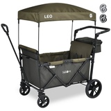 FableKids Bollerwagen LEO X2Lite mit Dach faltbarer Transportwagen Safari grün