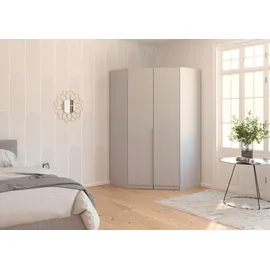 otto home Eckkleiderschrank OTTO HOME "Kleiderschrank Schrank Ankleidezimmer Schlafzimmer Garderobe AGORDO", grau (seidengrau), B:117cm H:210cm T:117cm, Holzwerkstoff, Schränke, Eckkleiderschrank, voll ausgestattet mit großzügigem Stauraum, 2 Höhen MADE IN GERMANY