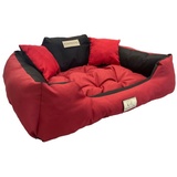 AIO Tierbett, KingDog Hunde- und Katzenbett XXL Außenmaße: 130x105 cm rot