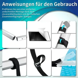 MuCoLa Poolabdeckung Aufrollvorrichtung 1-6M Fahrbar Solarfolie Aufroller Stange Abdeckplane Plane Poolplane Winterabdeckung
