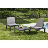 Dmora Outdoor-Sofa-Set Cervia, Schwarz, 2-Sitzer - Schwarz