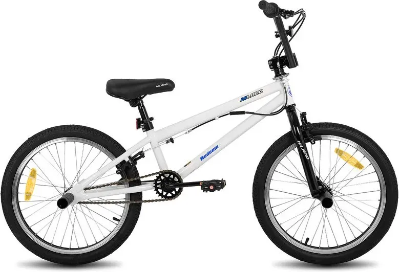 Hiland, 20 Zoll BMX-Fahrrad für Kinder und Jugendliche, Freestyle für Anfänger bis Profis, mit 360-Grad-Rotor und 4 Pegs, Weiß