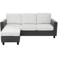 P & B Ecksofa, Weiß, Textil, 3-Sitzer, Füllung: Polyester, L-Form, einmalig seitenverkehrt montierbar, 198x135 cm, Wohnzimmer, Sofas & Couches, Wohnlandschaften, Ecksofas
