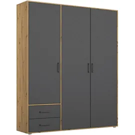 Rauch Drehtürenschrank Voyager 140 x 194 x 53 cm Grau