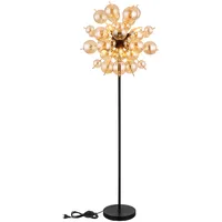 GLOBO Wohnzimmerleuchte Stehleuchte Standlampe Glaskugeln Amber Gold 6-Flammig 155cm
