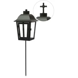 MARELIDA Laterne aus Metall mit 2 wechselbaren Spitzen und Erdspieß H:... 51cm in schwarz