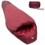 Qeedo Fluffy 14 Daunen Schlafsack Sommer (Komfort 14°C) - Größe M (bis 170 cm) rot M