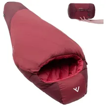 Qeedo Fluffy 14 Daunen Schlafsack Sommer (Komfort 14°C) - Größe M (bis 170 cm) rot M