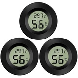 Thlevel Digital Hygrometer Thermometer Mini Temperatur Luftfeuchtigkeitsmesser für Innenraum Gewächshaus Wohnzimmer 3 Stücke