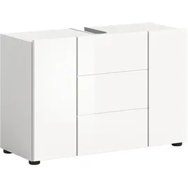 xonox.home Waschbeckenunterschrank Vira 82 x 56 x 34 cm Weiß Hochglanz