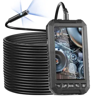 Vevor Endoskopkamera mit 15 m halbstarrem Kabel 12,7 cm Bildschirm 1080P-Inspektionskamera, 8+2 LED-Leuchten IP67 wasserdichte Schlangenkamera für Auto Sanitär (32 GB Karte)