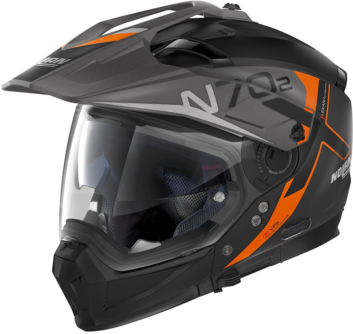 Nolan N70-2 X Bungee N-Com Helm, zwart-oranje, XS