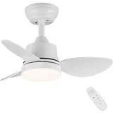 Newday Deckenventilator mit Beleuchtung und Fernbedienung Klein, 61cm Deckenventilator mit Licht Weiß, Deckenventilatoren Leise mit LED Dimmbar, DC Motor, Speicherfunktion für Schlafzimmer Wohnzimmer