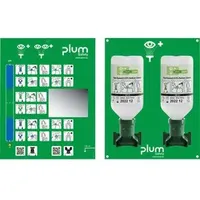 Plum Augenspülung sterile, Augenspülstation, Wandhalterung, NaCl, 2 x 500 ml