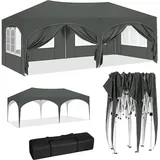 Woltu Pavillon 3 x 6 m inkl. 2 Seitenteile Grau