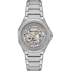 Automatikuhr ARMANI EXCHANGE, edelstahlfarben, Armbanduhren, Damen, Armbanduhr, Damenuhr, Mechanische Uhr, Edelstahlarmband, analog