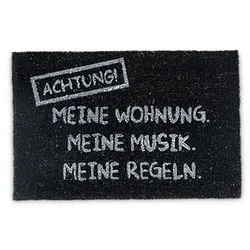 relaxdays Kokosmatte Meine Wohnung schwarz 40,0 x 60,0 cm