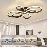 ZMH LED Deckenleuchte Dimmbar - Wohnzimmerlampe Groß 100cm Wohnzimmer 90W Modern Schwarz Schlafzimmerlampe mit Fernbedienung Design Deckenbeleuchtung für Esszimmer Büro Küche