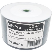 CD Rohlinge Bedruckbar Weiß 80min/700MB CD-R Inkjet Printable Pro - 50er Spindel