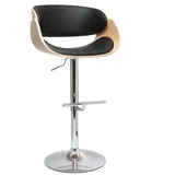 miliboo Design-barhocker Schwarz und helles Holz Bent