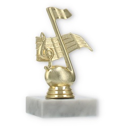 Pokal Kunststofffigur Note gold auf weißem Marmorsockel 12,3cm