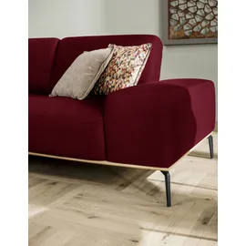 W.Schillig Ecksofa Leder 3-Sitzer Rot