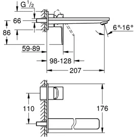 Grohe Lineare 2-Loch-Waschtischbatterie Hard Graphite