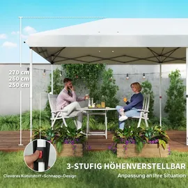 Outsunny Faltpavillon 6 x 3 m inkl. 4 Seitenteile Weiß