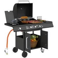 Outsunny Gasgrill 12,2 KW 3+1 Brenner BBQ Grillwagen aus
