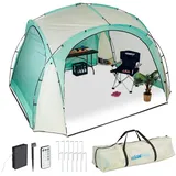 Relaxdays Partyzelt 3,4 x 3,4 x 2,3 m türkis/beige ink. LED Beleuchtung