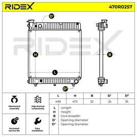 RIDEX 470R0257 Kühler, Motorkühlung Schaltgetriebe, Kunststoff