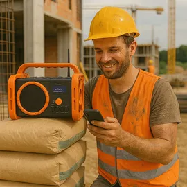Soundmaster DAB80OR Baustellenradio DAB+ Bluetooth Akku IP44 spritzwassergeschützt