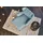 KAWOLA Relaxsessel CHARME Cord 80 x 70 x 100 cm Blau mit Kissen