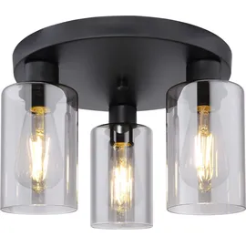 meine wunschleuchte Minimalistische LED Deckenleuchte (Ø22cm) 3-flammig schwarz