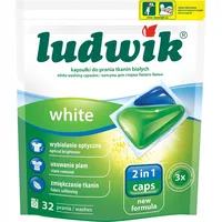 LUDWIK 2-In-1 NEW FORMULA Waschmittelkapseln 32 Waschgänge für Weiß / WHITE