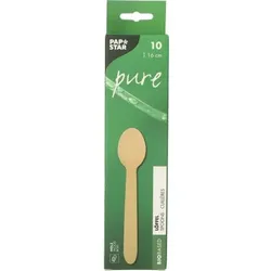 Papstar 180 Löffel, Holz pure 16 cm natur