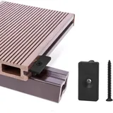 Verbund-Terrassendielen-Clips, 100 Stück – 6 mm versteckte Befestigungselemente/Kunststoff-Terrassendielen-Befestigungselemente,
