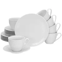 CreaTable Kaffeeservice Valencia, Weiß, Keramik, 18-teilig, 200 ml,200 ml,