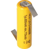 AccuCell Flat Top NiCd Mignon Akku 1,2V 600mAh AA Lötfahne Z-Form, für Notstrombeleuchtung etc.