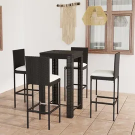vidaXL Gartenbar Set 5-tlg. Schwarz