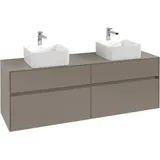 Villeroy & Boch Collaro Waschtischunterschrank | für 2 Aufsatzecken | Breite 1600 mm##Für Collaro 4A1840 (D: 400 mm) Mit LED- .. C052B0AF