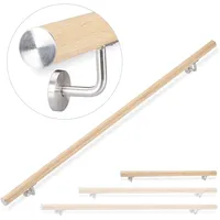 Relaxdays Handlauf Aluminium 100 cm Buche-Optik