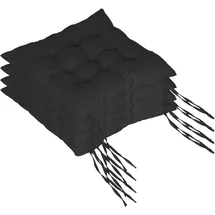 Relaxdays Sitzkissen 40 x 40 x 5 cm schwarz 4-tlg.