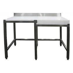 Saro Zerlegetisch mit Hackblock rechts mit Aufkantung 1800x600mm