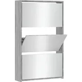 vidaXL Schuhschrank mit Spiegel 63 x 102,5 x 17 cm grau / grau