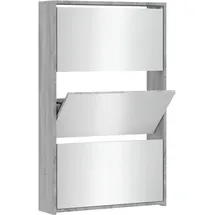 vidaXL Schuhschrank mit Spiegel 63 x 102,5 x 17 cm grau / grau
