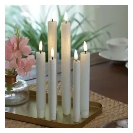 Deluxe Homeart Mia LED Stabkerzen 24 cm weiß 2 St.