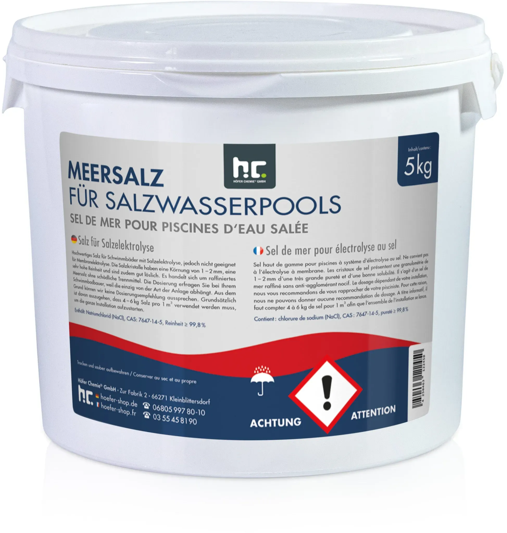 4x 5 kg de sel marin pour piscines