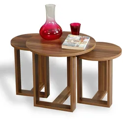 Skye Decor, Mira- Mira RYH, Nussbaumfarbe, Couchtische, 100% Melaminbeschichtete Partikelplatte